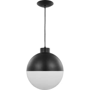 Globe LED 1-Light Black LED Outdoor Pendant Light