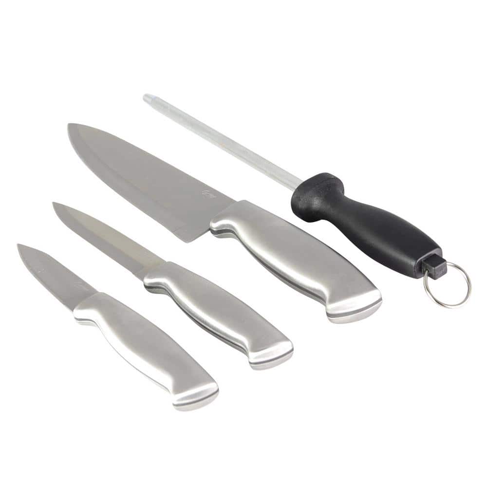 SET of (4) Pampered Chef Quikut Paring Knife #1250 White 2.5 Blade w/  Sleeve 