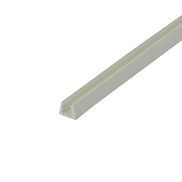 Outwater 7/32 in. D x 3/16 in. W x 36 in. L White Styrene Plastic U-Channel Moulding Fits 3/16 in. Board, (4-Pack)
