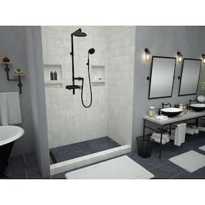 Redi Trench 42 in. x 48 in. Single Threshold Shower Base with Left Drain and Matte Black Trench Grate