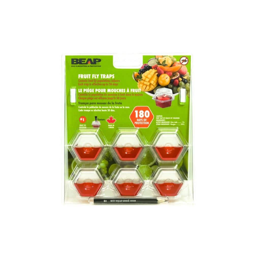 BEAPCO Drop-Ins Fruit Fly Traps (6-Pack) 10036 - The Home Depot