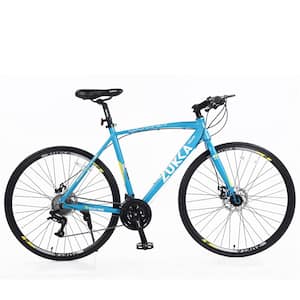 28 in. 700C Road Bike Aluminium with 27 Speed Disc Brake for Adult and Teenagers in Blue