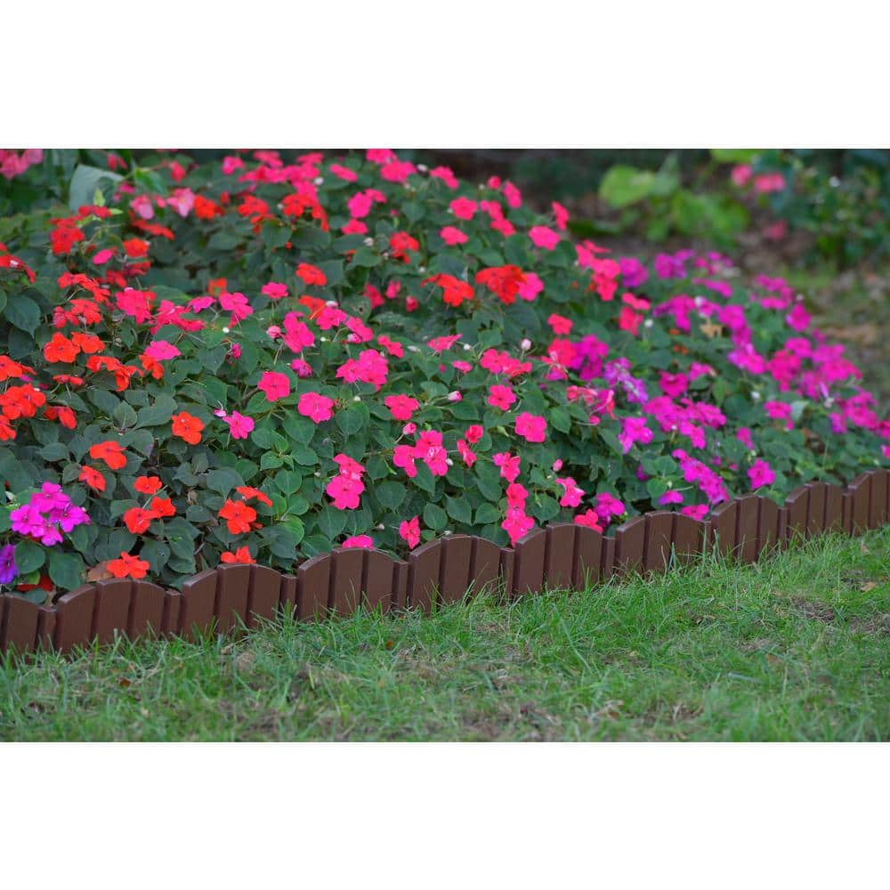 Brown Decorative Adirondack No-Dig Plastic Landscape Edging Kit, 60 ft