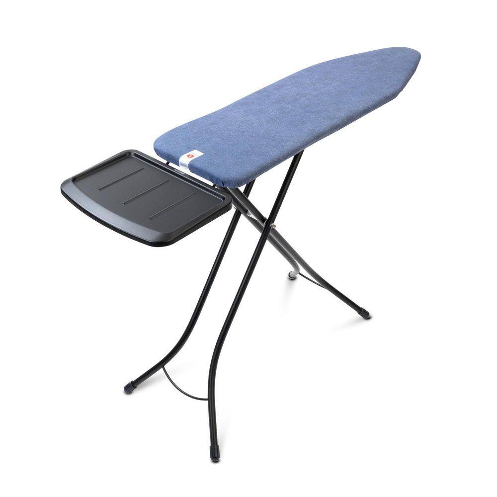 Denim Blue Freestanding Ironing Board with Metal Steam Unit Holder