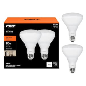 65-Watt Equivalent BR40 Dimmable CEC Title 20 90+ CRI E26 Flood LED Light Bulb, Soft White 2700K (2-Pack)
