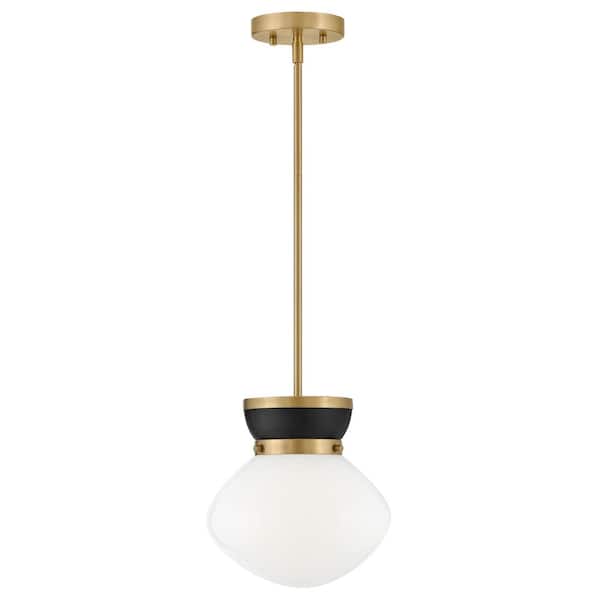 LARK Lucy 1-Light Black Globe Pendant Light With Shade 83607BK-LCB