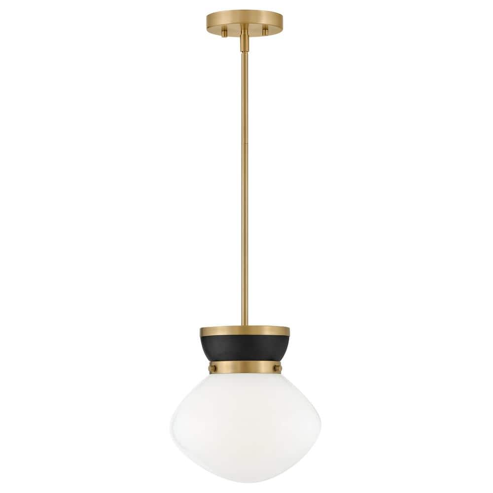 Lucy Black and Brass Glass LED Pendant Light