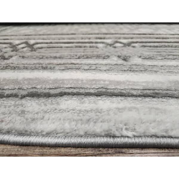 Davide 1231 Transitional Bordered Grey 8 ft. x 8 ft. Round Area Rug