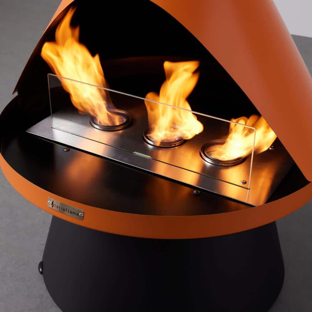 Sunkissed Orange Electroplated Steel Gel Fuel Fireplace