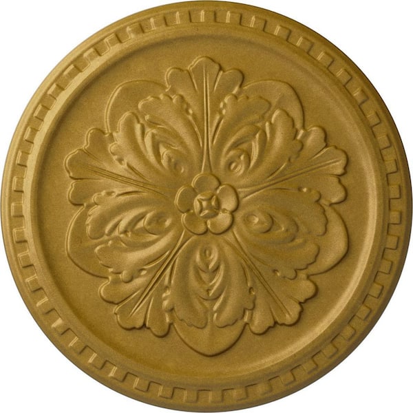 Ekena Millwork 16-7/8 in. x 5/8 in. Emeryville Urethane Ceiling Medallion, Hand-Painted Pharaohs Gold