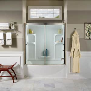Ovation 30 in. x 60 in. x 58 in. 3-piece Direct-to-Stud Tub Surround in Arctic White