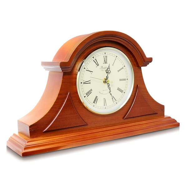 Mantel Clocks Bedford Clock Collection Mahogany Cherry Mantel Clock with Chimes-98593900M  - The Home Depot