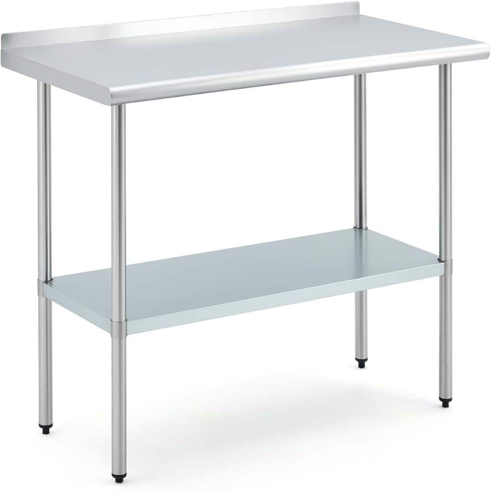 "48""x24""x34"" Stainless Steel Prep Table Heavy Duty Work Table Outdoor Kitchen Workbench with Adjustable Shelf" price history on PriceWatchPro