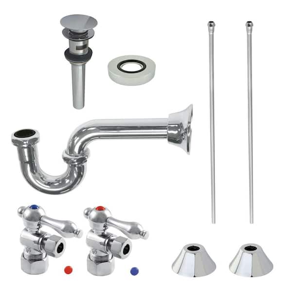 Kingston Brass Gourmet Scape Traditional Plumbing Supply Kit Combo 1-1/2 in. Brass with P- Trap in Polished Chrome
