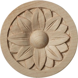 1/4 in. x 2-3/4 in. x 2-3/4 in. Unfinished Wood Alder Bedford Rosette