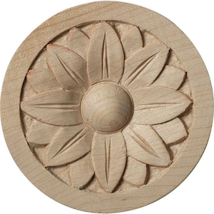1/4 in. x 2-3/4 in. x 2-3/4 in. Unfinished Wood Maple Bedford Rosette