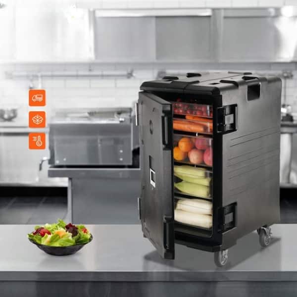 Adrinfly Plastic Food Storage Container with Lids, Insulated Food Pan Carrier, 109 qt. Hot Box with Double Buckles for Catering