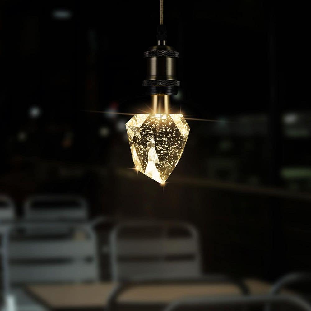 CARRO 5-Watt Equivalent Seeded Geode Shaped E26/27 Crystal LED