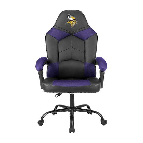 IMPERIAL Minnesota Vikings Black Polyurethane Oversized Office Chair with Reclining Back