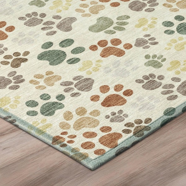 Chantille Machine Washable Indoor/Outdoor Abstract ACN3061 Cream 8 ft. x 10 ft. Area Rug