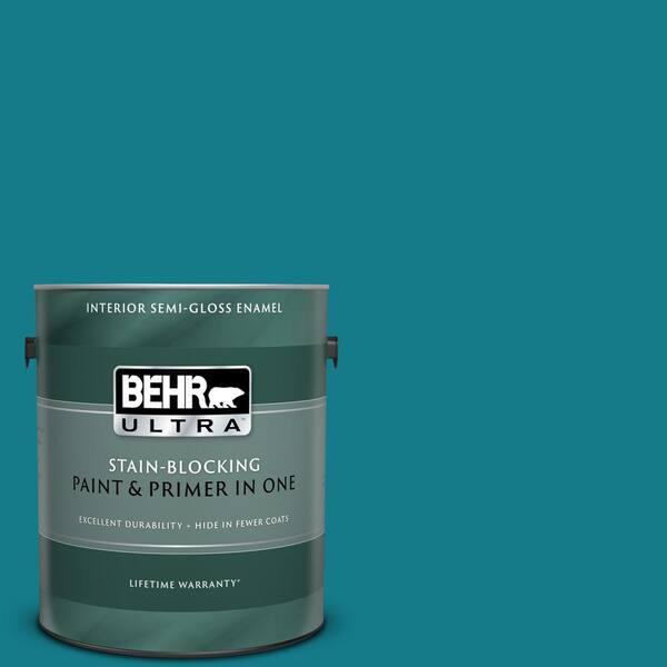 BEHR ULTRA 1 gal. #UL220-1 Caribe Semi-Gloss Enamel Interior Paint and Primer in One