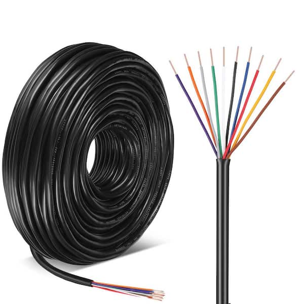 Vrbgify 18-Gauge 10-Conductor 100 ft. Solid Copper Sprinkler Wire with UV Resistant PVC Jacket for Underground Irrigation