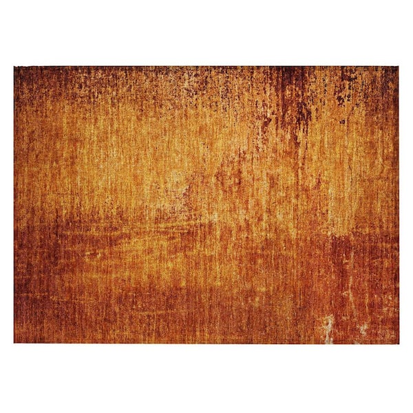 Orange 2 ft. x 3 ft. Woven Abstract Rectangle Indoor/Outdoor Area Rug