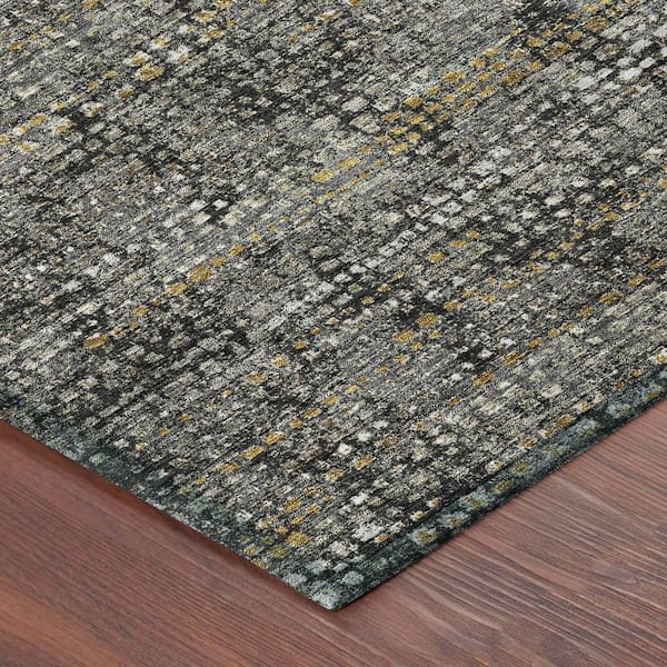 Chantille Machine Washable Indoor/Outdoor Abstract ACN2641 Black 10 ft. x 14 ft. Area Rug