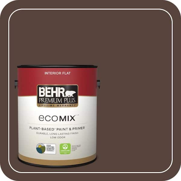 1 gal. #BXC-78 Cordovan Leather Flat EcoMix Plant-Based Interior Paint & Primer