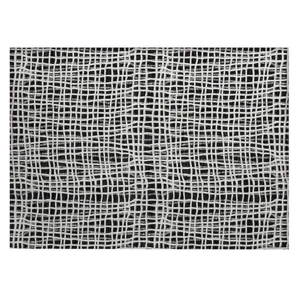 Chantille Machine Washable Indoor/Outdoor Abstract ACN729 Black 1 ft. 8 in. x 2 ft. 6 in. Area Rug