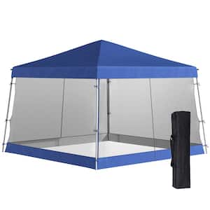 12 ft. x 12 ft. Blue Pop Up Gazebo, Foldable Canopy Tent with Carrying Bag