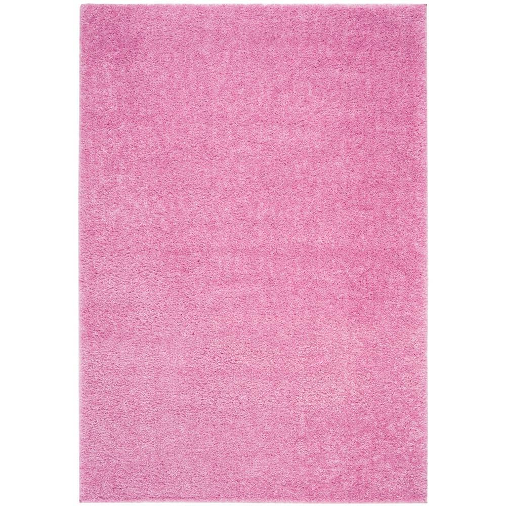 August Pink 4' x 6' Shag Synthetic Area Rug