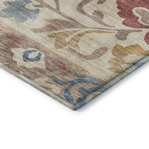 Mayfield Premium Machine Washable Abstract AMF2193 Beige 10 ft. x 14 ft. Area Rug