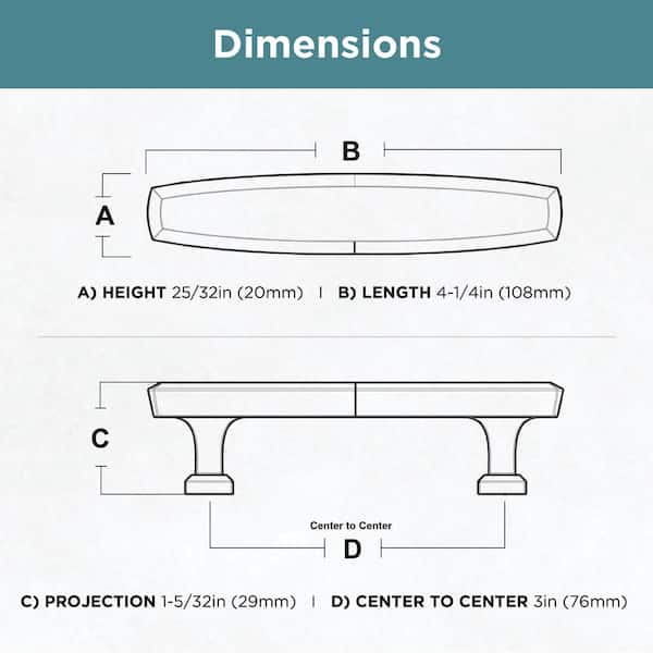 Beveled 3 in. (76mm) Center-to-Center Satin Nickel Drawer Pull Beveled 3 in. (76mm) Center-to-Center Satin Nickel Drawer Pull