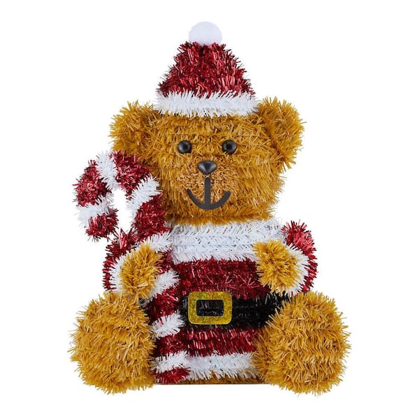 Home Accents Holiday 12 in Tinsel Table Top Bear