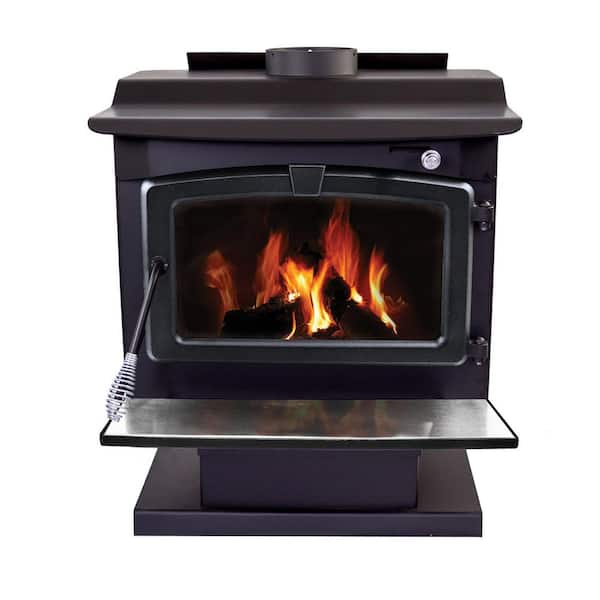 Medium 2,200 sq. ft. EPA Certified Wood Stove with Pedestal and Stainless Steel Ash Lip