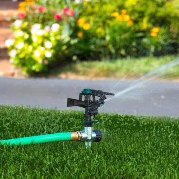 2× 360° Rotating Garden Sprinkler Spray Impulse Lawn Grass Watering Hose System 