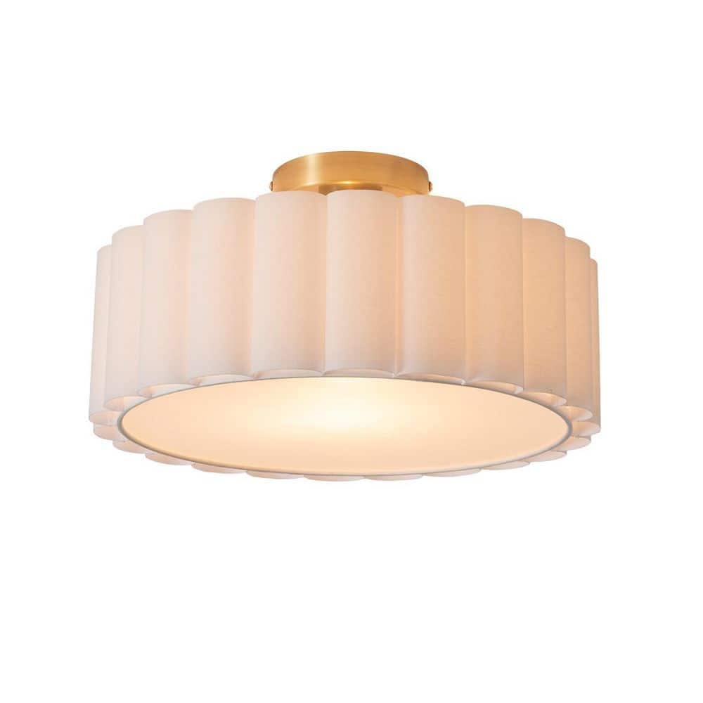 Scalloped 22 in. Weathered Brass Indoor Integrated LED Flush Mount 2700K 1500 Lumen price history on PriceWatchPro