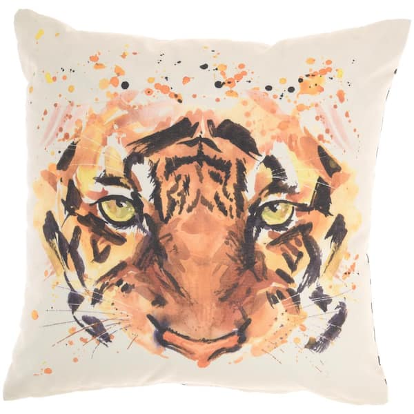 Mina Victory Multicolor Animal 18 in. x 18 in. Indoor/Outdoor Throw Pillow