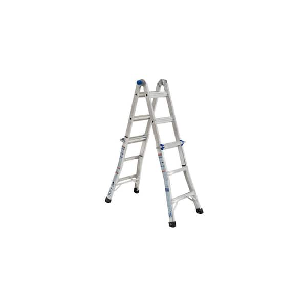 Werner 14 ft. Reach Aluminum Telescoping Multi-Position Ladder with 300 lbs. Load Capacity Type IA Duty Rating