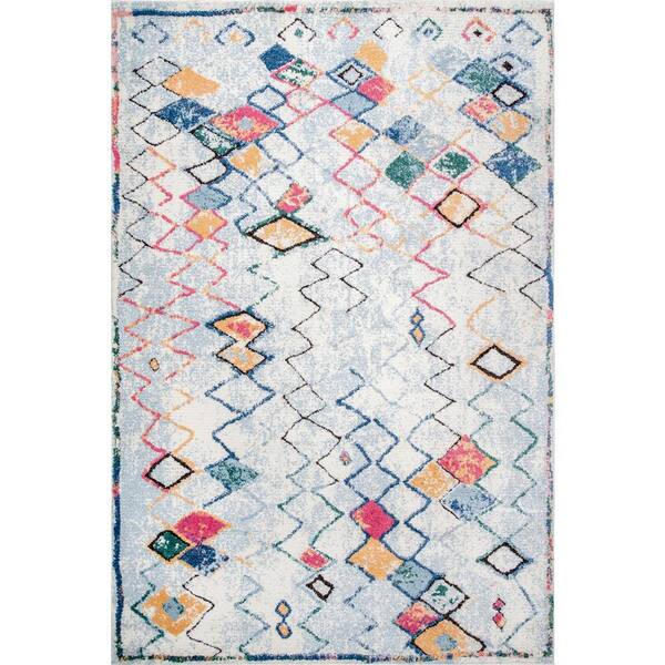nuLOOM Charleigh Soft Diamond Moroccan Multi 7 ft. 10 in. x 10 ft. Area Rug