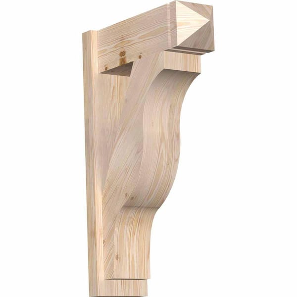 Ekena Millwork 8 in. x 34 in. x 22 in. Fuston Arts and Crafts Smooth Douglas Fir Outlooker