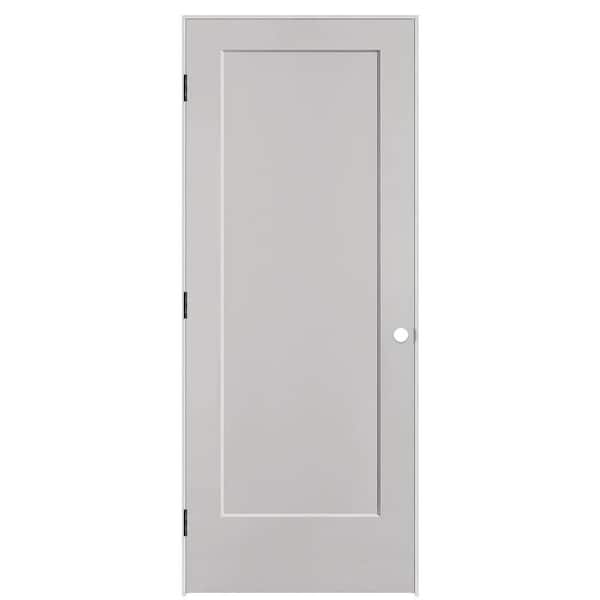 Masonite 32 in. x 80 in. 1-Panel Lincoln Park Right-Hand Solid Core Silver Bullet Molded Composite Single Prehung Interior Door