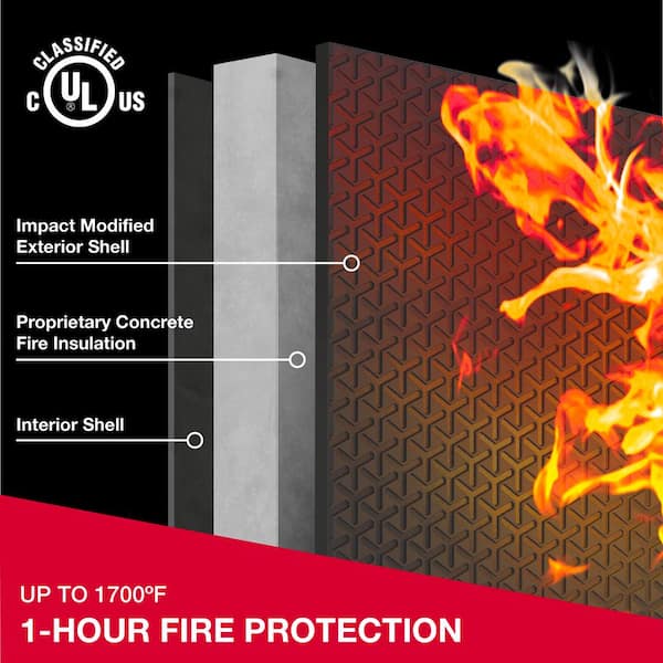 0.81 cu. ft. Waterproof and Fireproof Safe for Home with Key Hooks and Door Pockets