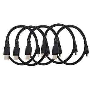 3 ft. USB 2.0 Mini-B (5 Pin) to USB-A Male to Male Cable (5-Pack)