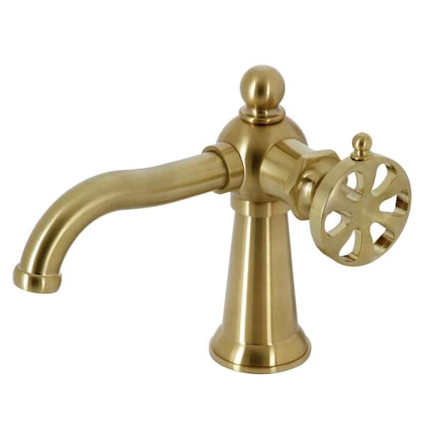 Kingston Brass Belknap Single-Handle Single Hole Bathroom Faucet with Push Pop-Up in Brushed Brass