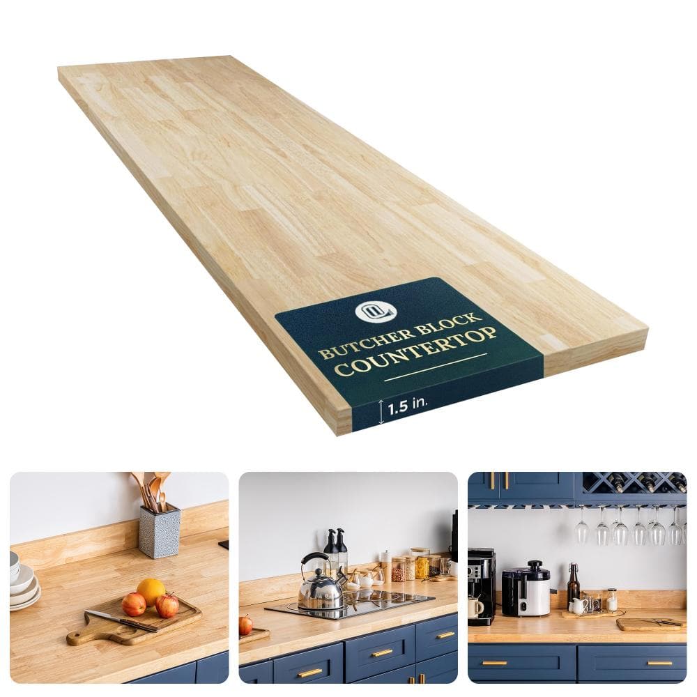 "Hevea Solid Wood Butcher Block 48x30x1.5"", DIY Countertop/Tabletop (Natural UV)" price history on PriceWatchPro