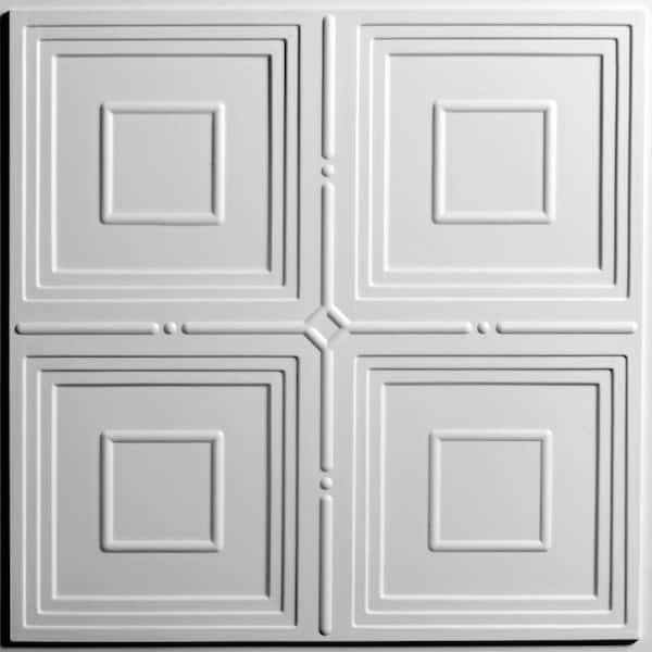 Ceilume Jackson White 2 ft. x 2 ft. Lay-in or Glue-up Ceiling Panel (Case of 6)