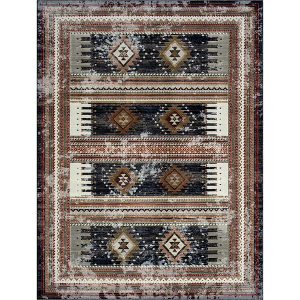 Sportsglyphs Blue 7 ft. x 9 ft. Area Rug
