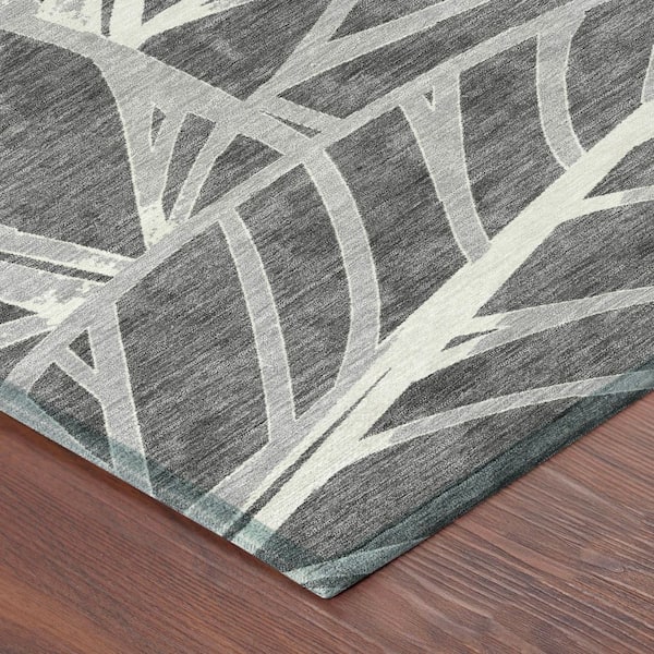 Chantille Machine Washable Indoor/Outdoor Abstract ACN2866 Gray 2 ft. x 7 ft. Runner Rug
